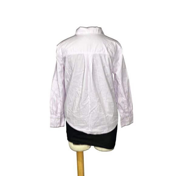 Banana Republic Womens Striped Button-Down Shirt S Petite Purple & White - Picture 3 of 9